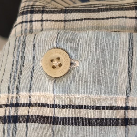 Patagonia Women's 4 Blue Plaid Button Up Shirt Roll Tab Sleeves Top - Picture 16 of 16